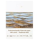 Profesionālas kvalitātes papīra bloks akvareļiem, 100% kokvilna, A4, 300 g/ m², 10 loksnes