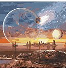 Komplekts gleznošanai pēc numuriem "Space desert with metallic paints", audekls uz apakšrāmja, 50х50cm