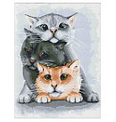 Dimantu mozaīkas komplekts "Little pets", audekls uz apakšrāmja, 30х40cm