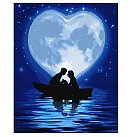 Komplekts gleznošanai pēc numuriem "A kiss under the moon", audekls uz apakšrāmja, 40x50cm