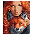 Komplekts gleznošanai pēc numuriem "Fire fox ©art_selena_ua", audekls uz apakšrāmja, 40х50cm