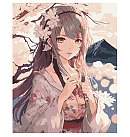 Komplekts gleznošanai pēc numuriem "Cherry blossom flowers", audekls uz apakšrāmja, 40х50cm