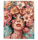 Komplekts gleznošanai pēc numuriem "A girl in flowers", audekls uz apakšrāmja, 40х50cm
