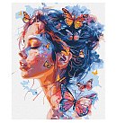 Komplekts gleznošanai pēc numuriem "The girl and the butterflies", audekls uz apakšrāmja, 40х50cm