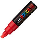 Marķieris uz ūdens bāzes "UNI Posca PC-8K", slīps uzgalis, fluorescējoši sarkans (F15)