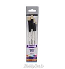 GRADUATE bristle brush set, short handles, 4 otas (Bright 6, Flat 4, Round 1, 4)