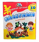 Plastilīna komplekts + nazītis, 10 krāsas, 200 g