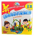 Plastilīna komplekts + nazītis, 12 krāsas, 240 g