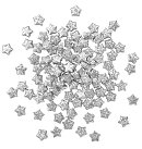 Zvaigznītes ar gliteriem, D:1cm, 96 gab., sudraba