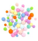 Pomponi "Rainbow" (15mm, 20mm, 24mm), 60 gab., dažādas krāsas