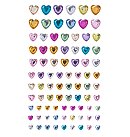 Pašlīmējošās strazas "Rainbow hearts", D: 5-12mm, 84 gab., dažādas krāsas