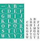 Trafarets #37, "Alphabet", vairākkārt lietojams, pašlīmējošs, A4 (21x29.7cm)