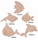 MDF dekorējamas sagataves "Jūras iemītnieki - 1", komplektā 5 gab. + magnētiskā lente