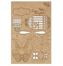 MDF dekoru komplekts "Floral Poem-1", biezums 3 mm, plātnes izmērs 12.8x20cm