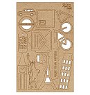 MDF dekoru komplekts "Make your journey-3", biezums 3 mm, plātnes izmērs 12.8x20cm