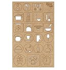 MDF dekoru komplekts "Recipe book-2", biezums 3 mm, plātnes izmērs 12.8x20cm