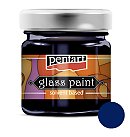 Caurspīdīga krāsa stiklam, uz šķīdinātāja bāzes, 30ml, zila, Pentart