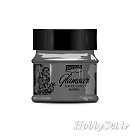 Metāliska akrila krāsa "GLAMOUR", 50 ml, melnais sudrabs, Pentart
