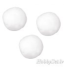 Pomponi, D:20mm, 50gab., balti, ZS