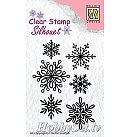 Silikona zīmogu komplekts "Silhouette: Snowflakes", 65x23mm, 6 gab., ZS