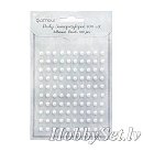 Pašlīmējošas puspērles, D:5mm, 100 gab., baltas