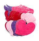 Filca uzlīmes "Hearts", D: 3-4.7 cm, 36 gab.