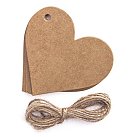 Birkas ar aukliņu "Heart", kraftpapīrs, 12 gab.