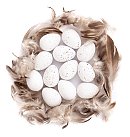 Plastmasas paipalu olas un spalvas, 4 cm, 12gab., baltas