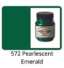 Metāliska krāsa "Lumiere" #572 audumam, ādai, kokam, papīram, 66.54 ml, perlamutra smaragdzaļa
