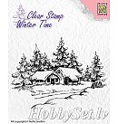 Silikona zīmogs "Winter Time: Wintery house", 8.6 x 6.8 cm, ZS