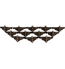 Metāla kājiņas kastēm, 27x20 mm, 12gab., bronzas tonis