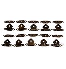 Metāla aizdare kastēm, 28x33 mm, 10 komplekti, bronzas tonis