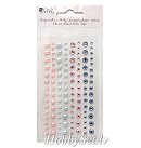 Pašlīmējošas strazas un puspērles "PINK & BLUE", D:2-6mm, 120gab.
