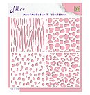 Plastikāta trafarets "Animal Prints", paredzēts "mix-media" tehnikai, 15 x 15cm