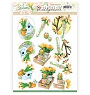 Izgrieztu motīvu loksne 3D atklātnēm "Jeanine's Art – Welcome Spring - Orange Tulips", A4, 1 loksne