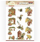 Izgrieztu motīvu loksne 3D atklātnēm "Yvonne Creations - Have a Mice Christmas - Sending Christmas Cards", A4, 1 loksne, ZS