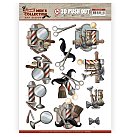 Izgrieztu motīvu loksne 3D atklātnēm "Amy Design – Classic men's Collection - Barber", A4, 1 loksne