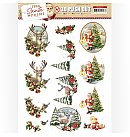 Izgrieztu motīvu loksne 3D atklātnēm "Amy Design - From Santa with Love - Deer", A4, 1 loksne, ZS
