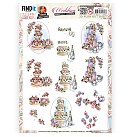 Izgrieztu motīvu loksne 3D atklātnēm "Yvonne Creations - Wedding - Wedding Cakes", A4, 1 loksne