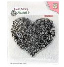 Silikona zīmogs "Mandala's: Flower heart", 100x90 mm