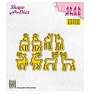 Formu izgriešanas trafaretu komplekts "Shape Dies - Mini Christmas Deer-2", 1.3x2.5cm - 1.8x2.7cm, 8 gab., ZS