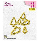 Formu izgriešanas trafaretu komplekts "Shape Dies - Mini Christmas Pinetrees-2", 1.4x2.0cm - 2.5x4.0cm, 6 gab.