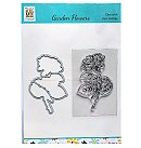 Formu izgriešanas trafaretu un silikona zīmogu komplekts "Garden Flowers Rose", 51x82mm, 2 gab.