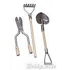 Metāla/ koka dekoru komplekts "Garden tools", 9-13cm, 3 veidi, 3gab.