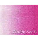 Floristikas ūdensizturīgais kreppapīrs, 180g (144 g/ m²), 50x250cm, divi toņi: balta/ fuksiju rozā krāsu pāreja