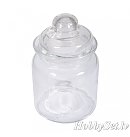 Dekoratīva stikla burciņa ar vāku, D:8cm, 12.5cm, 280ml