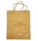 Papīra dāvanu maisiņš "Merry Christmas", 18x23x8cm, brūns