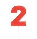 Svece cipars "2", sarkana, Idena