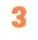 Svece cipars "3", oranža, Idena