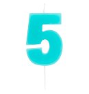 Svece cipars "5", zila, Idena